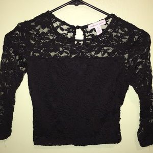 Lace crop top 3/4 sleeves